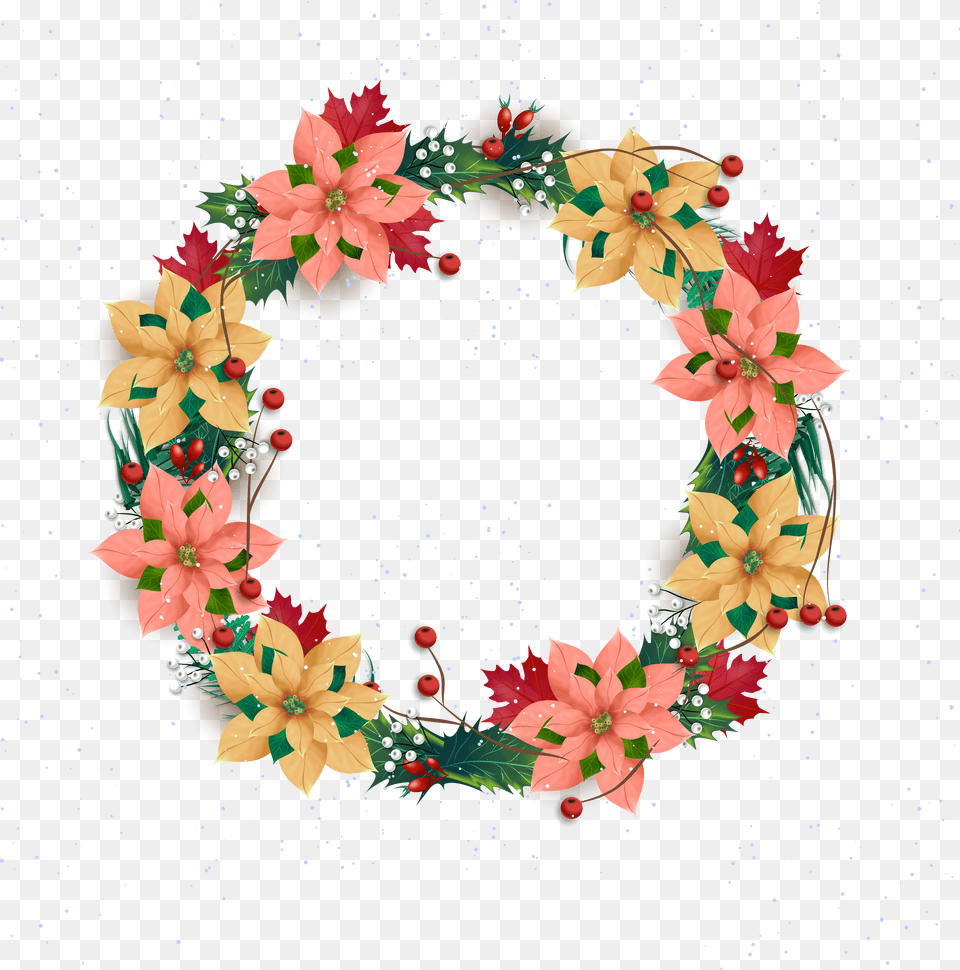 Free Stock Wreath Christmas Flower Transprent Wreath, Art, Floral Design, Graphics, Pattern Png Image