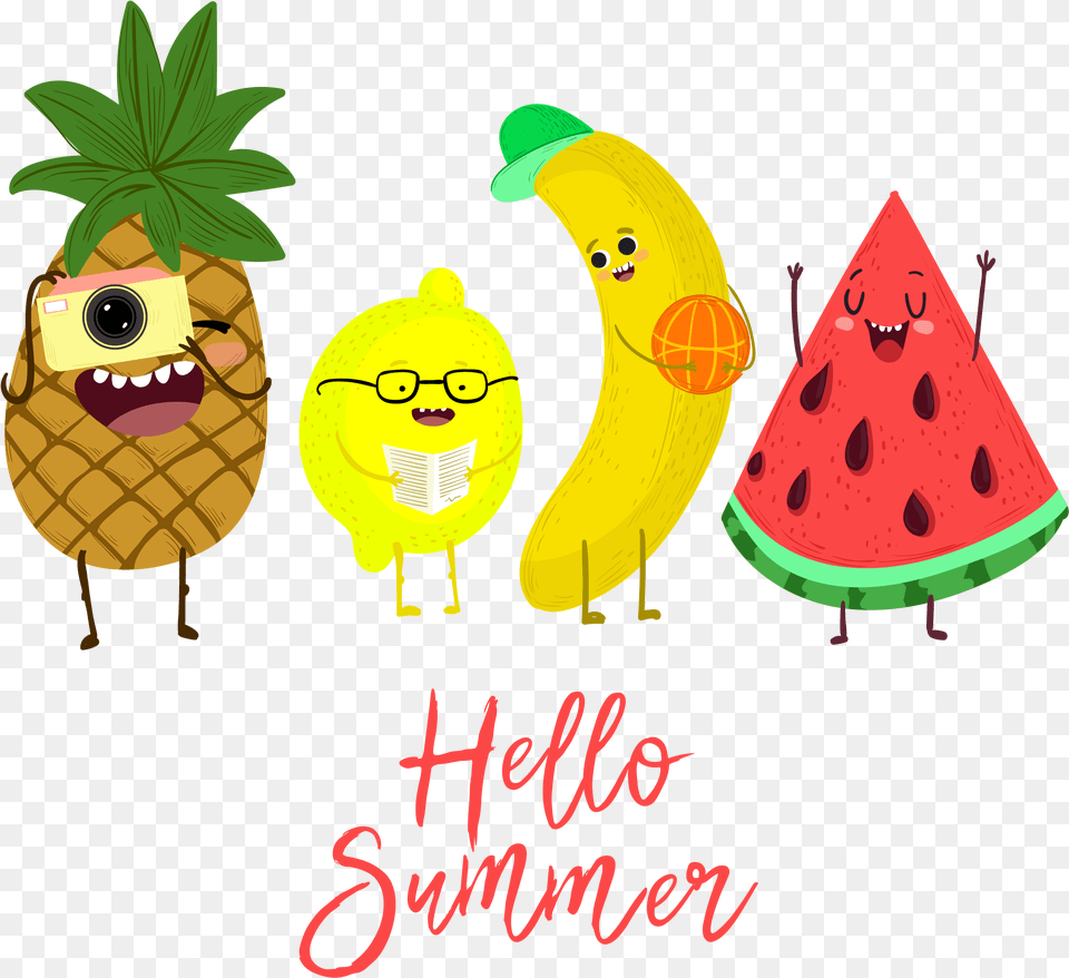 Summer Konfest Cute Pineapple Watermelon, Food, Fruit, Plant, Produce Free Transparent Png