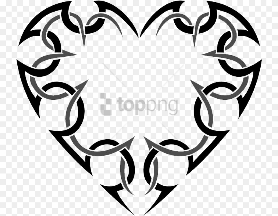 Free Tattoo Heart With Transparent Background Heart Tattoo, Stencil, Person, Face, Head Png