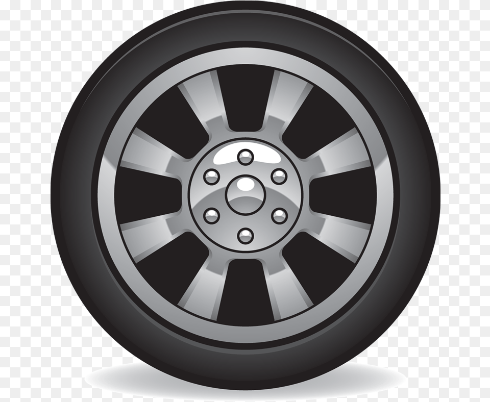 Free Tire Clipart Black And White Download Clip Art Clipart Car Tyre, Alloy Wheel, Car Wheel, Machine, Spoke Png Image