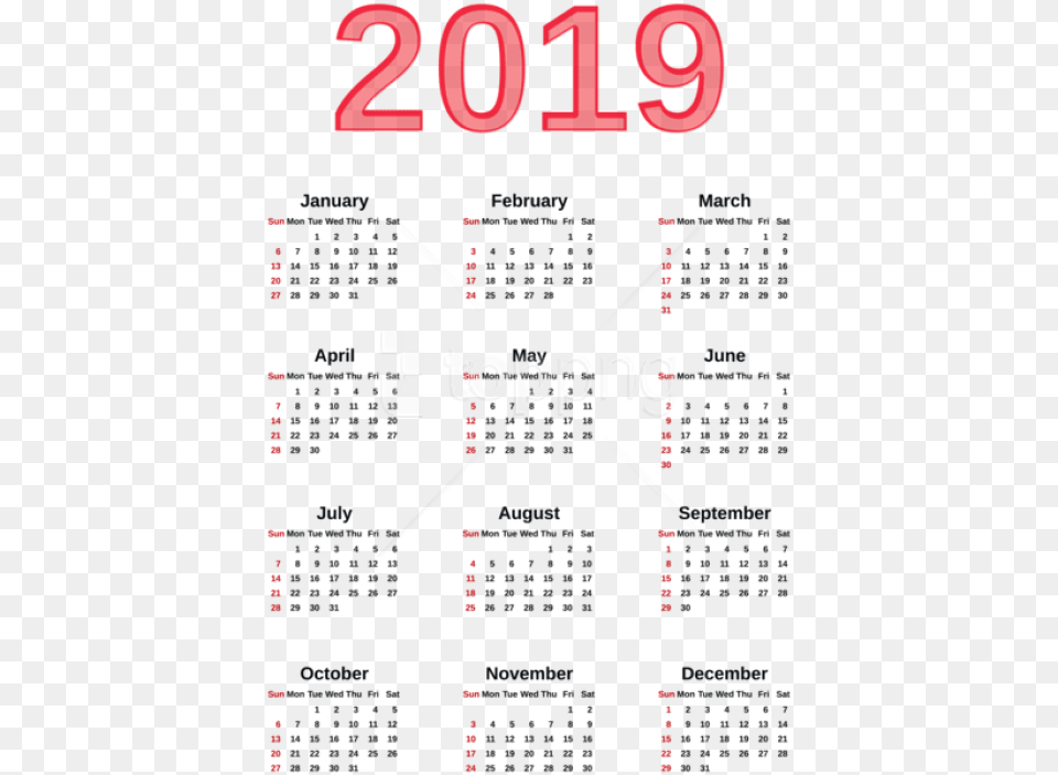 Free Transparent 2019 Calendar Calendar Of Hk 2019, Text Png Image