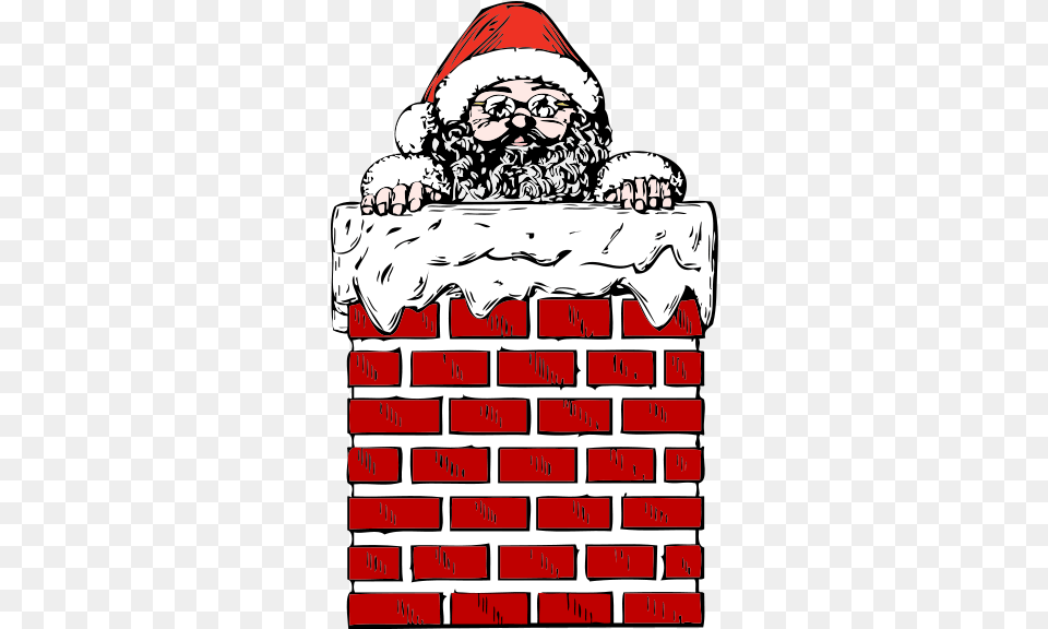 Free Transparent Background Christmas Clipart Public Santa Going Down The Chimney, Brick, Architecture, Wall, Building Png Image