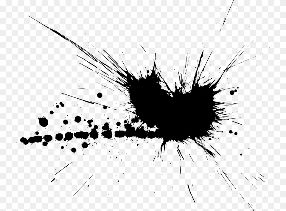 Transparent Black Paint Splatter, Gray Free Png