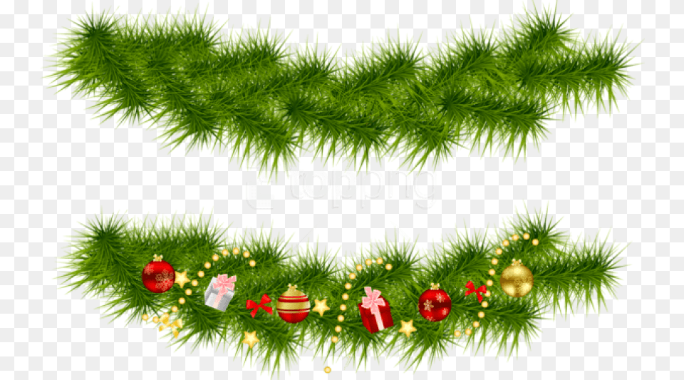 Transparent Christmas Pine Garlands Christmas Tree Garland Clipart, Plant, Accessories, Grass Free Png Download