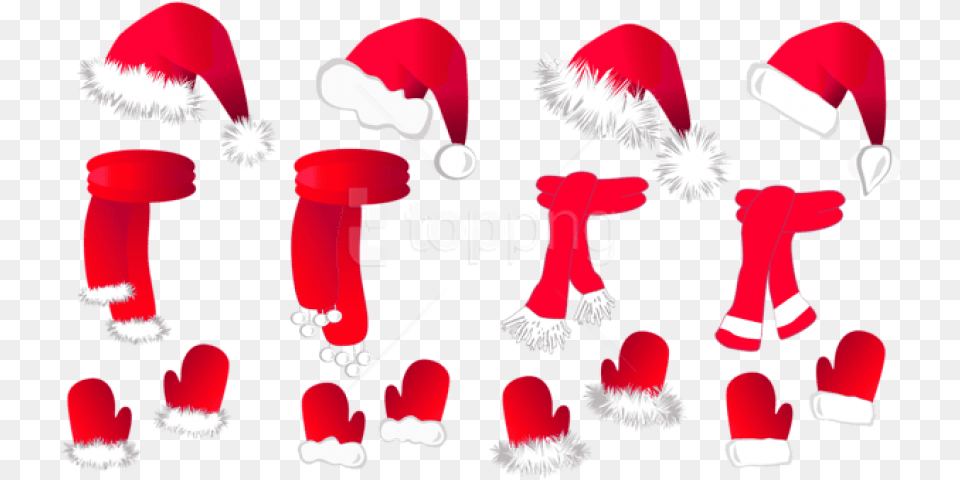 Christmas Santa Hat And Scarfs Santa Claus Hat, People, Person Free Transparent Png