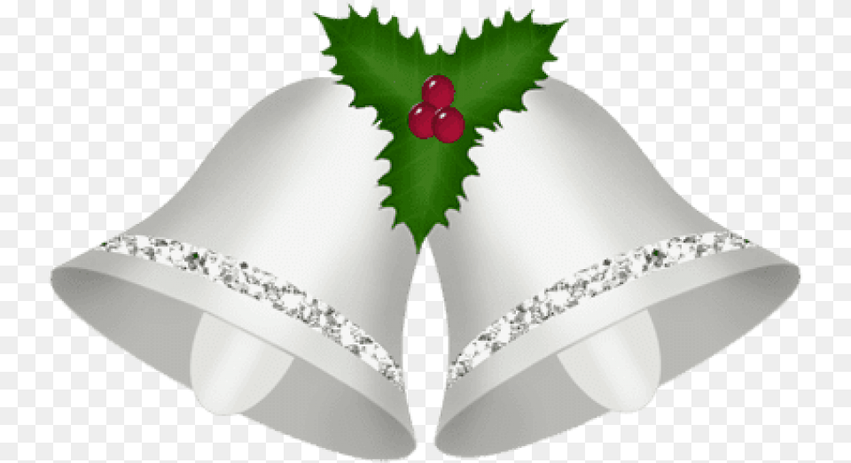 Transparent Christmas Silver Bells With Mistletoe Silver Christmas Bell Free Png Download