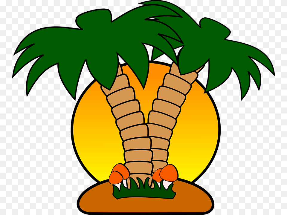 Free Tropical With Palm Free Tropical Clip Art, Vegetation, Plant, Leaf, Animal Png Image