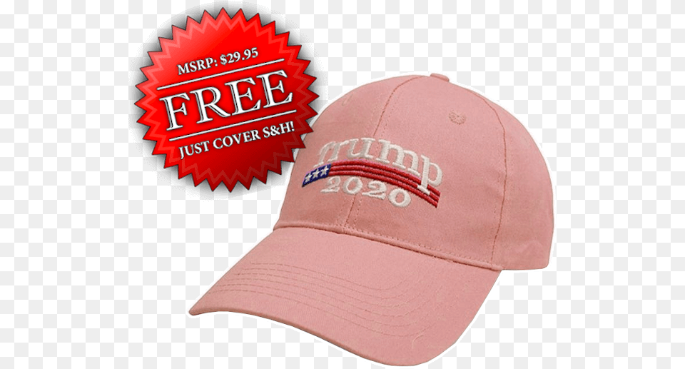Free Trump Hat Pink Baseball Cap, Baseball Cap, Clothing, American Football, American Football (ball) Png
