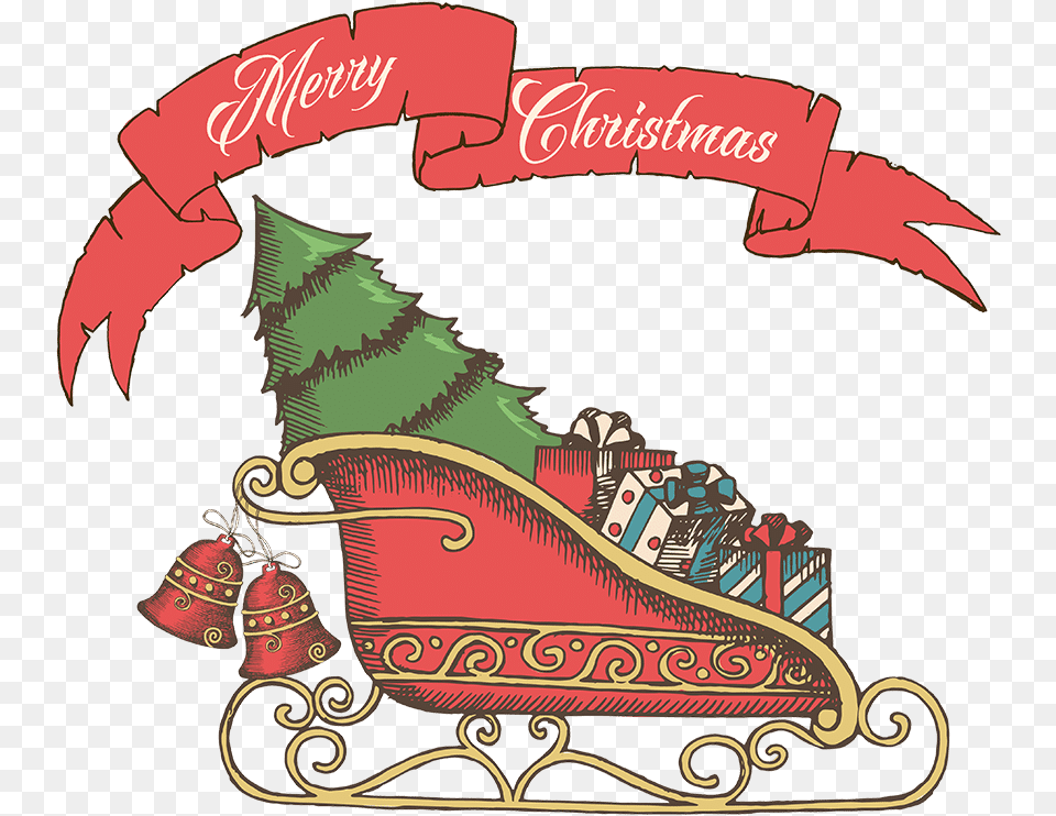 U0026 Cute Santa Sleigh Clipart For Your Holiday Christmas Day, Furniture Free Png Download