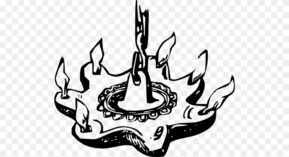 Free Vector Antique Chandelier Clip Art Oil Lamp Black And White Clipart, Stencil, Fire, Flame, Baby Png Image