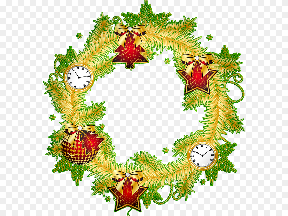 Vector Christmas, Pattern, Wreath, Green Free Png Download