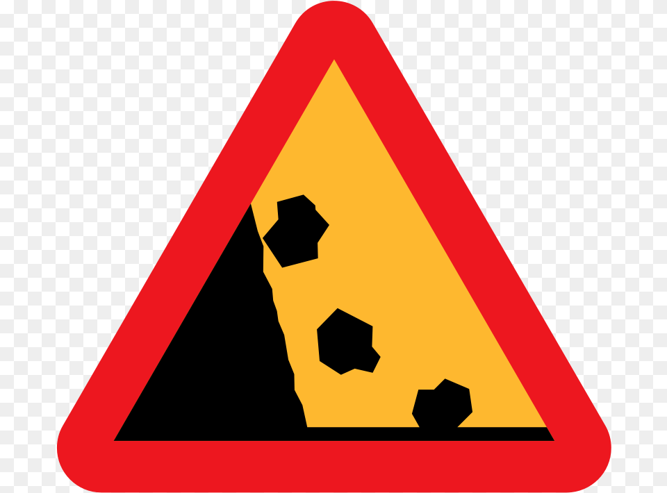 Free Vector Falling Rocks Road Sign Clip Art Falling Rocks Road Signs, Symbol, Road Sign, Dynamite, Weapon Png