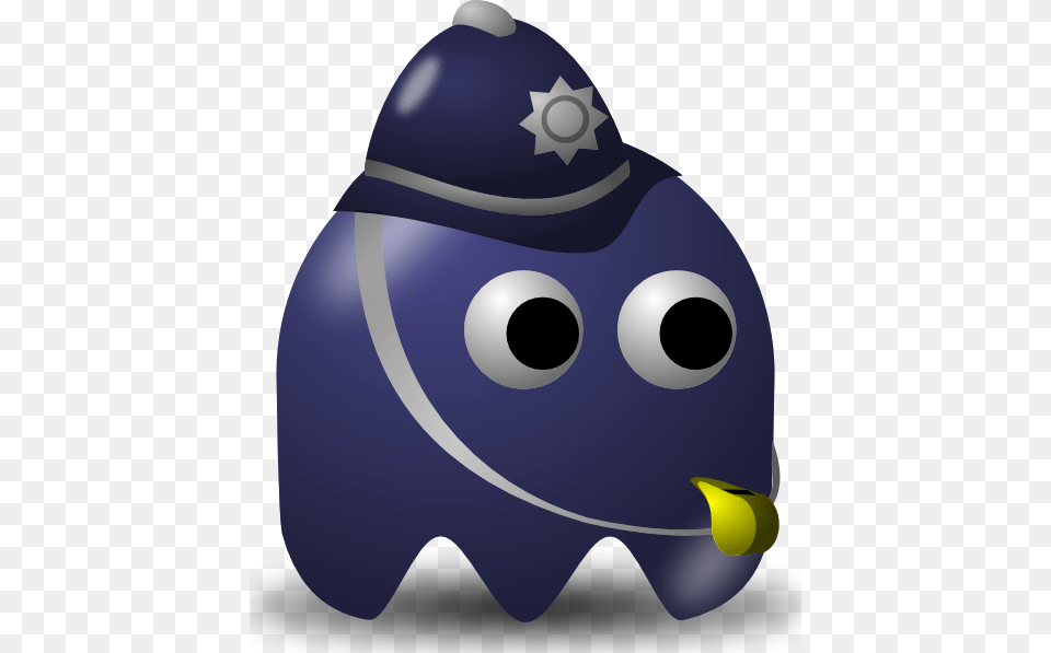 Vector Pcman Game Baddie Policeman Clip Art Policeman Clipart, Clothing, Hardhat, Helmet Free Png