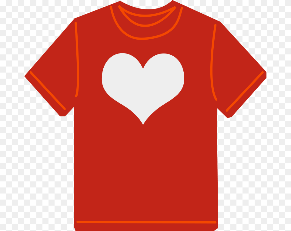 Vector Red T Shirt Shirts Clip Art, Clothing, T-shirt, Heart, Symbol Free Png Download