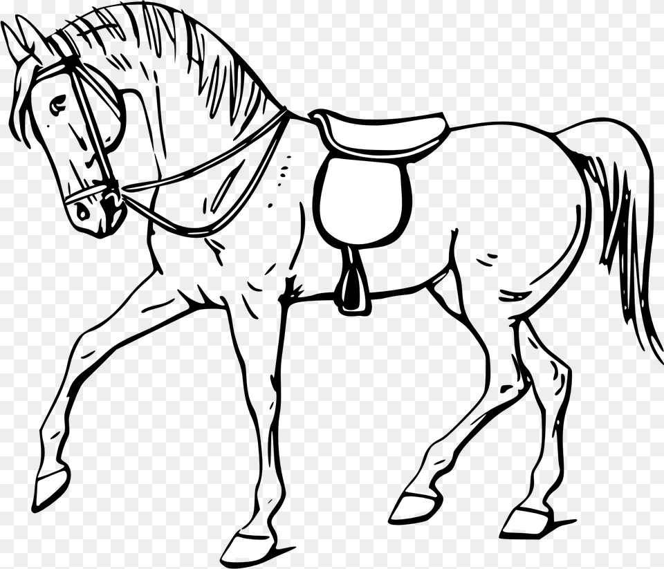 Vector Walking Horse Outline Clip Art Outline Pictures Of Horse, People, Person, Clothing, Hat Free Png
