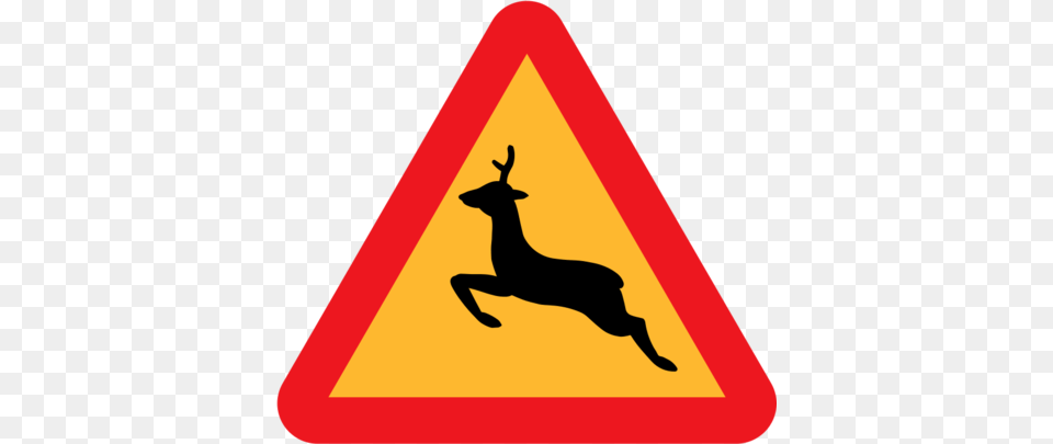 Free Warning Deer Roadsign Clipart And Vector Graphics, Sign, Symbol, Road Sign, Animal Png