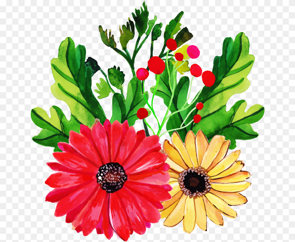 Watercolor Floral Bunch Konfest, Anemone, Flower Bouquet, Flower Arrangement, Flower Free Png