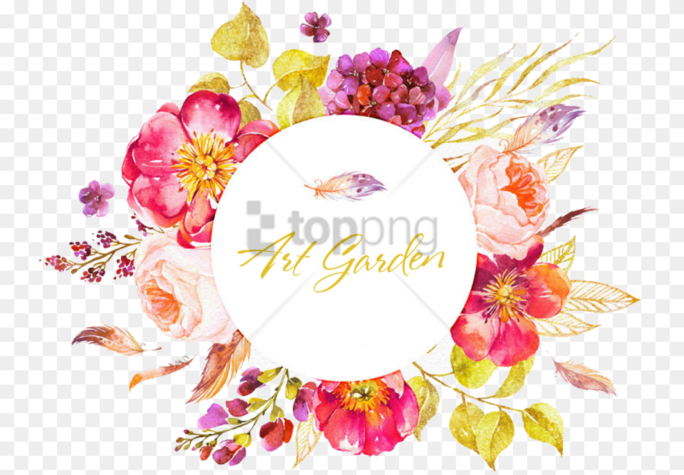 Watercolor Floral Circle Border Image Circle Floral Background, Art, Pattern, Floral Design, Graphics Free Png Download