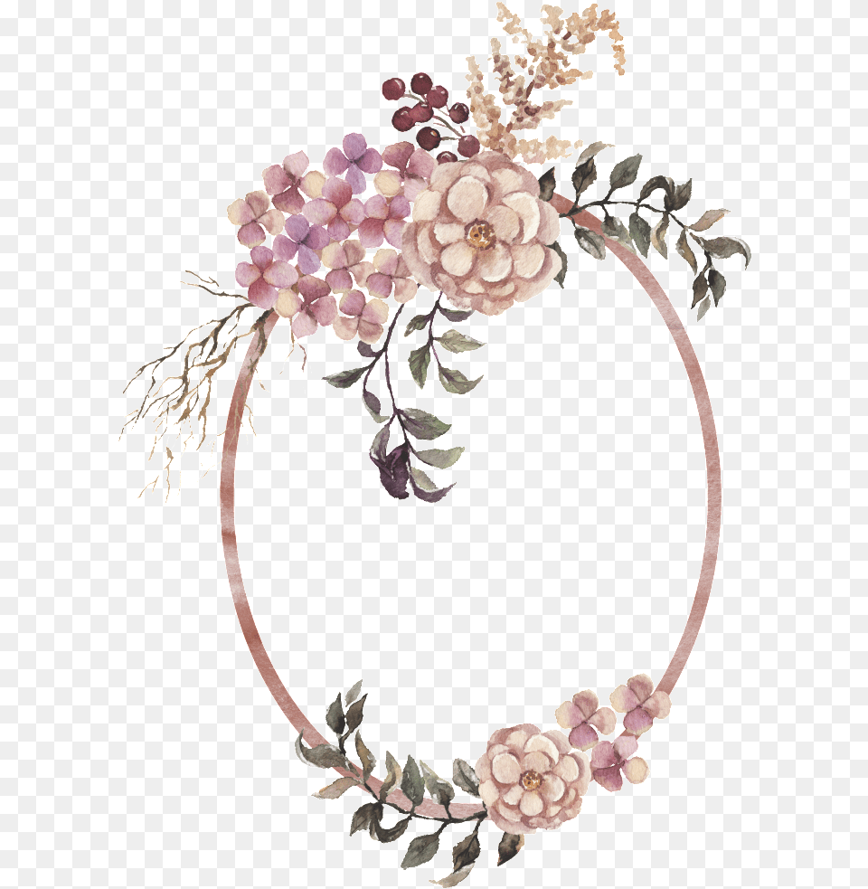 Free Wedding Decoration Watercolor Transparent Wreath, Accessories, Plant, Flower, Rose Png Image