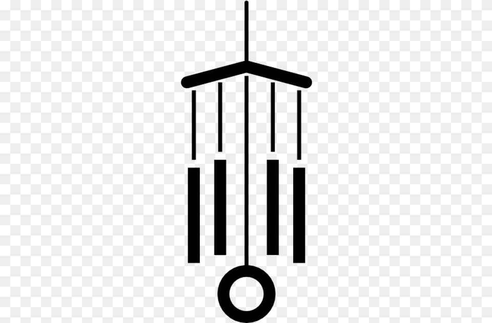 Free Wind Chime Clipart, Gray Png