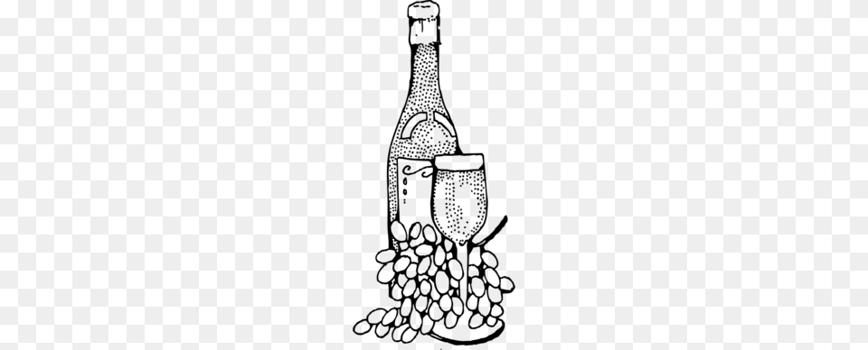 Free Wine Bottle Glass And Grapes Clipart And Vector Graphics, Gray Png Image
