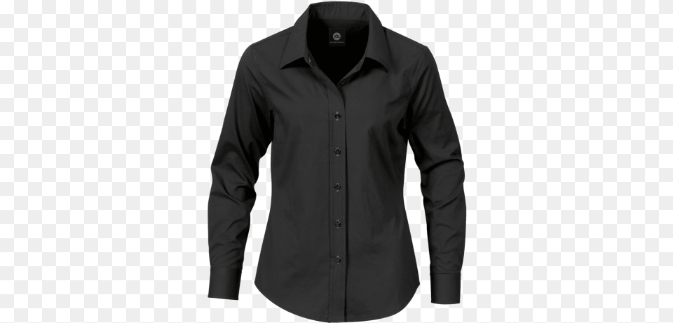 Women Black Dress Shirt Images Transparent Shirt Transparent, Clothing, Dress Shirt, Long Sleeve, Sleeve Free Png Download