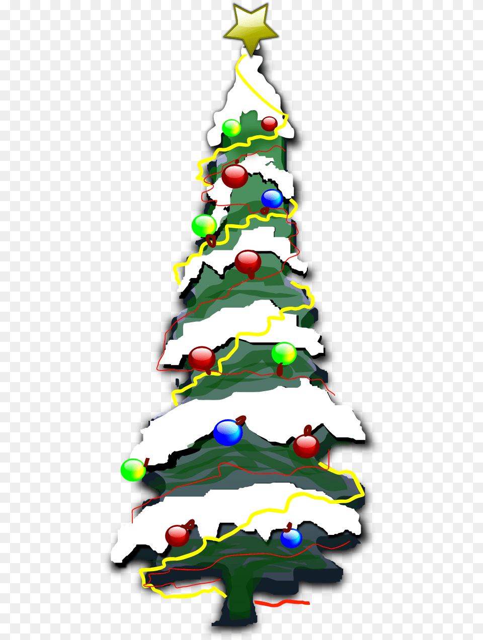 Free Xmas Graphics Download Clip Art Cartoon Christmas Tree Snow, Christmas Decorations, Festival, Plant, Christmas Tree Png Image
