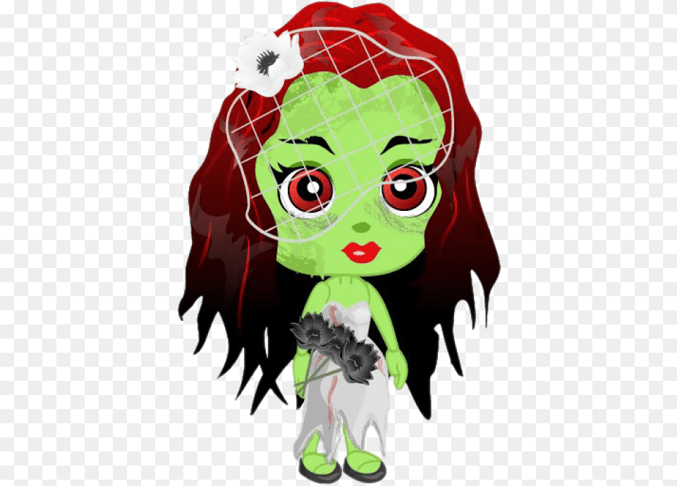 Free Zombie Girl Transparent Clipart Full Halloween Girl Zombie Clipart, Art, Graphics, Face, Head Png