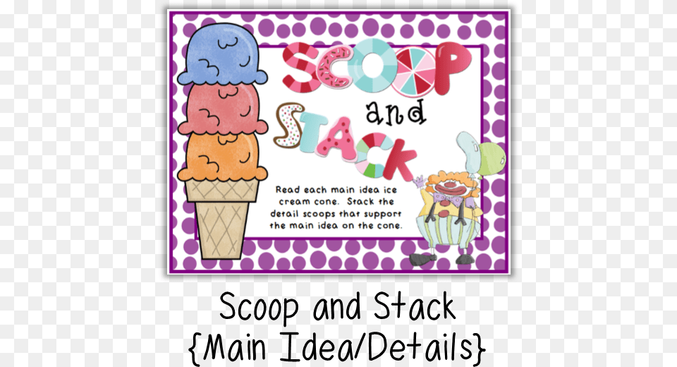 Freebie For Identifying Main Main Ideas And Details Graphic Organizer Ice Cream, Dessert, Food, Ice Cream, Baby Png