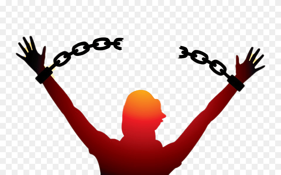 Freedom Broken Chain Spiritual Deliverance, Person, Silhouette Png Image