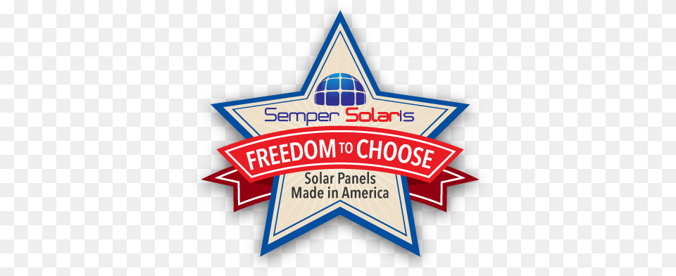 Freedom To Choose American Made Solar Panels Semper Solaris, Badge, Logo, Symbol Free Png