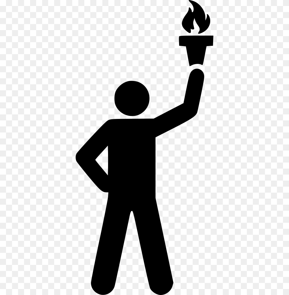 Freedom Torch Icon Silhouette, Stencil, Adult, Male Free Png Download