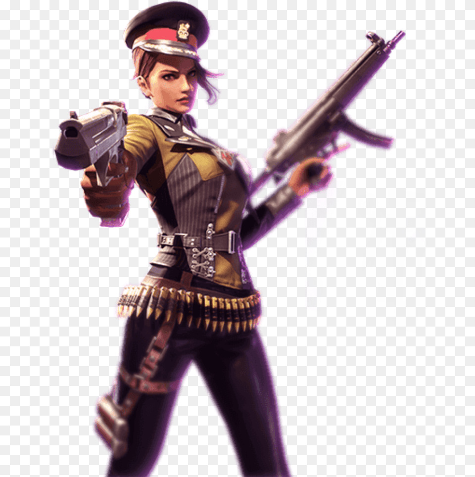 Freefire Garena Free Fire Paloma Character Free Fire, Clothing, Person, Weapon, Firearm Png Image