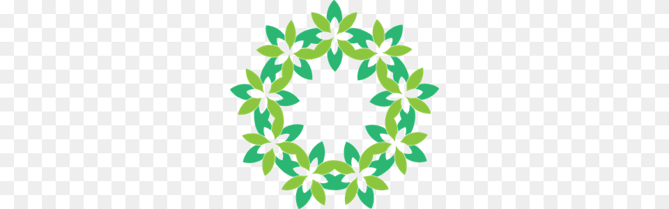 Freeform Green Wreath Clipart For Web, Art, Floral Design, Graphics, Pattern Png Image