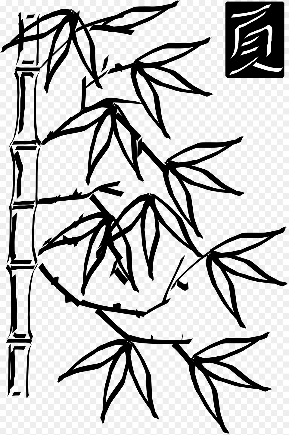Freehand Bamboo Clip Arts Bamboo Clipart Black And White, Text Free Transparent Png
