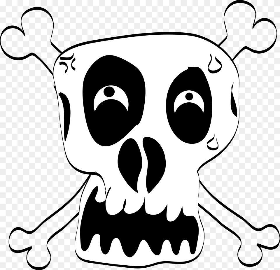 Freehand Funny Skull Clip Arts Skull And Crossbones Funny, Stencil, Baby, Person, Face Free Transparent Png