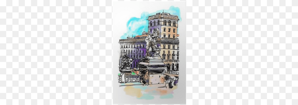 Freehand Watercolor Travel Card From Rome Italy Old Rome, Art, City, Urban, Drawing Free Png