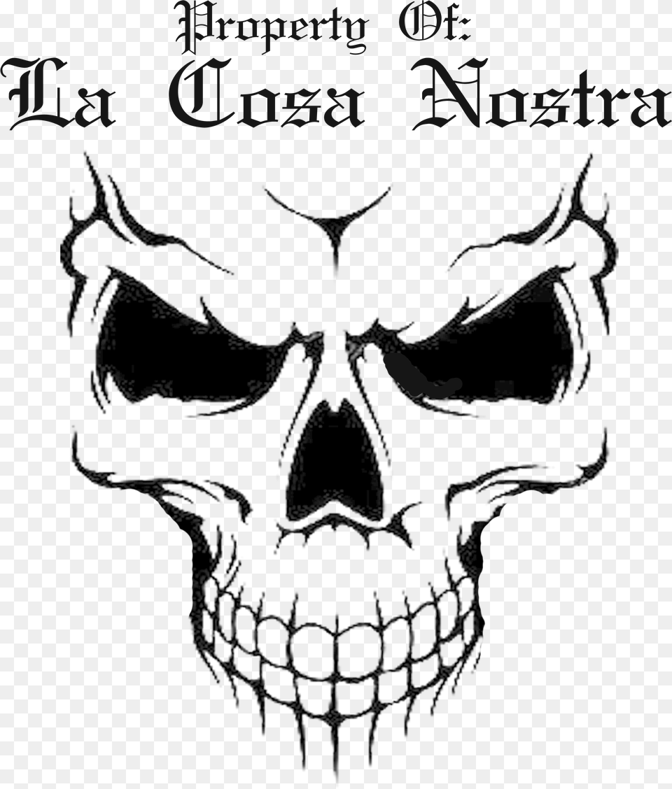Freelance Drawing Gangster Skull Face Black And White, Stencil, Chandelier, Lamp, Symbol Free Png Download