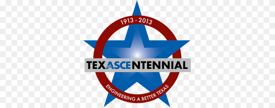 Freese And Nichols39 Involvement With The Texas Section Engineering A Better Texas Asce And 100 Years Of Civil, Logo, Symbol, Star Symbol, Badge Png Image