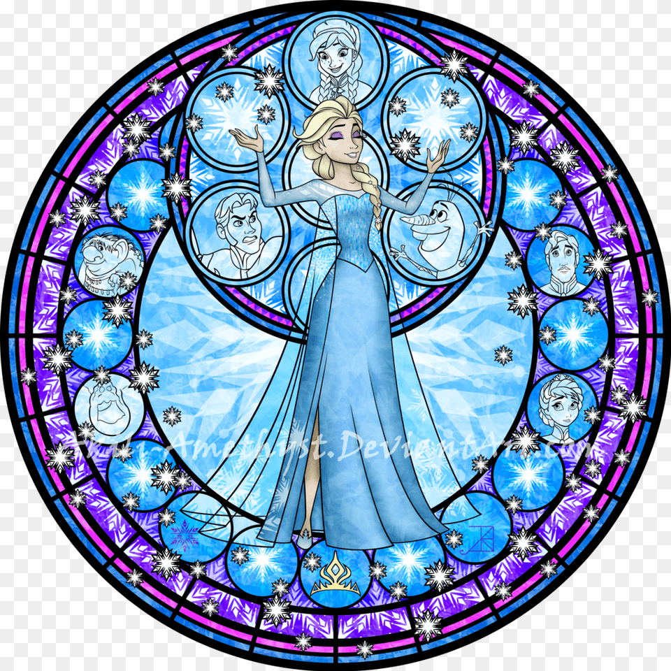 Freestickers Stainedglass Window Colorful Colourful Disney Frozen Stained Glass, Art, Adult, Wedding, Stained Glass Free Png Download