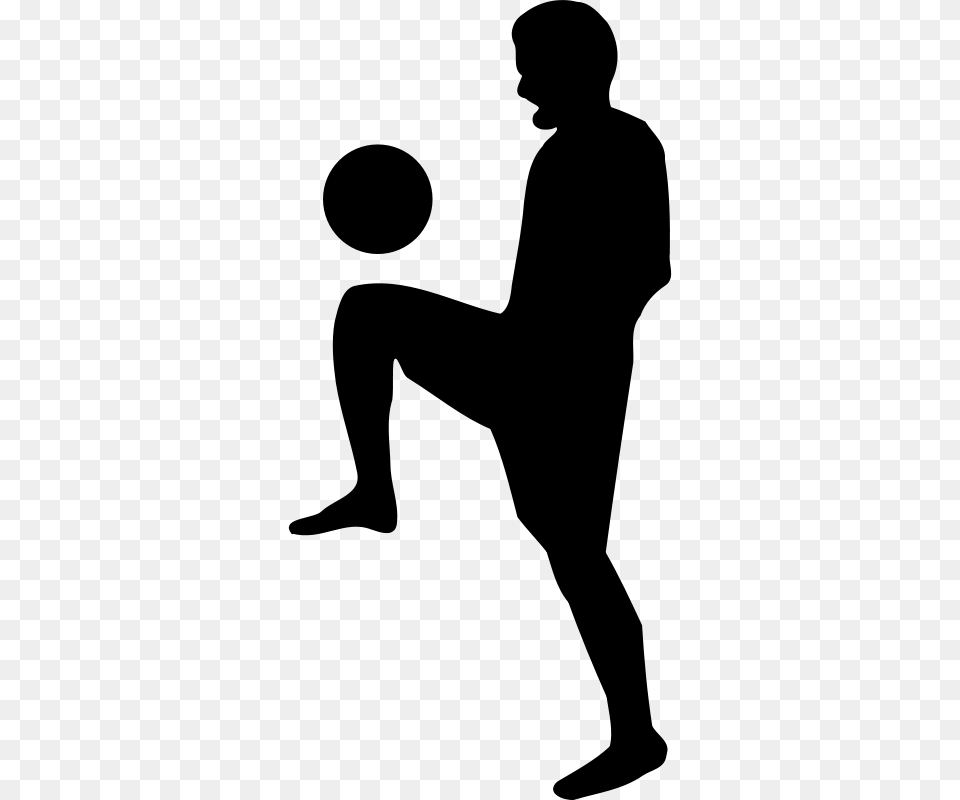 Freestyle Soccer Silhouette, Gray Free Png