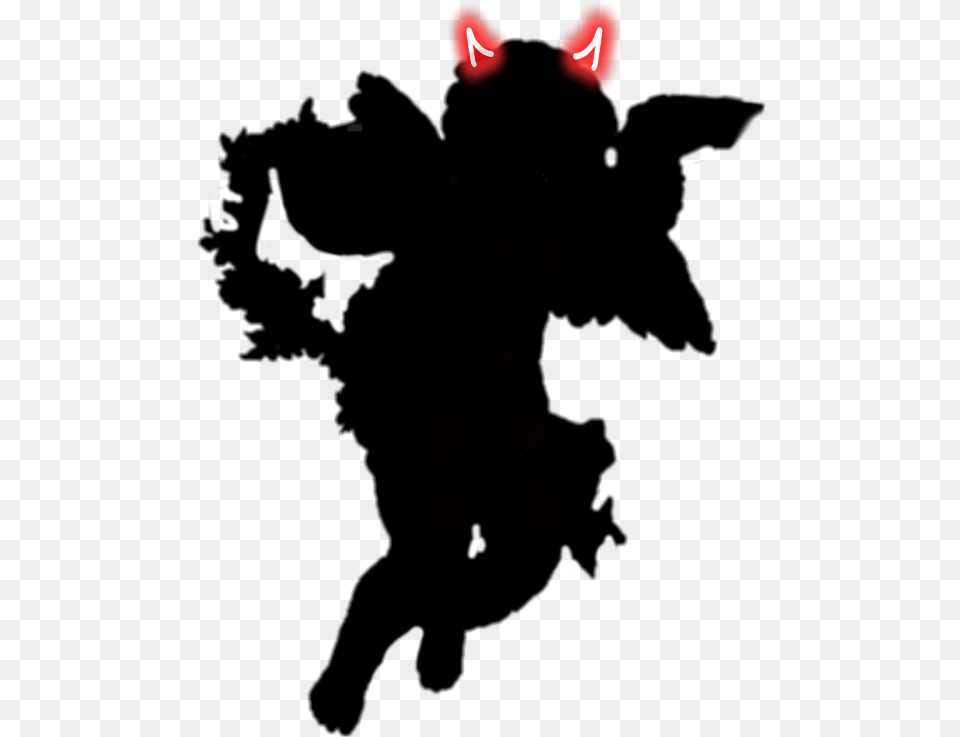 Freetoedit Angel Devil Halloween Silhouette Blackandwhite Illustration, Lighting, Light Png Image