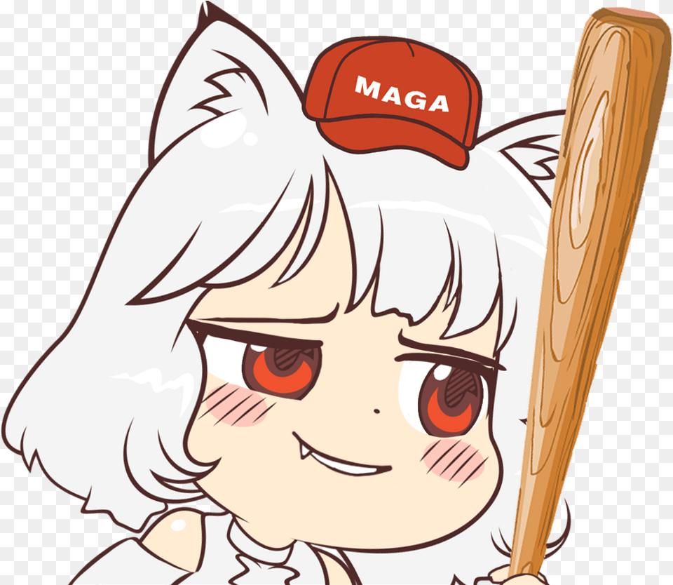 Freetoedit Awoo Wolfgirl Anime Animeright Baseball Awoo Sticker, Person, People, Baby, Head Free Transparent Png