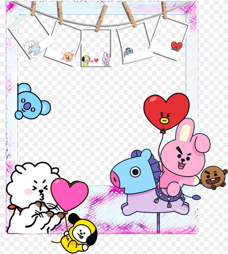 Freetoedit Bts Bt21 Frame Koya Rj Shooky Mang Bt21 Frame, Animal, Bear, Face, Head Png Image