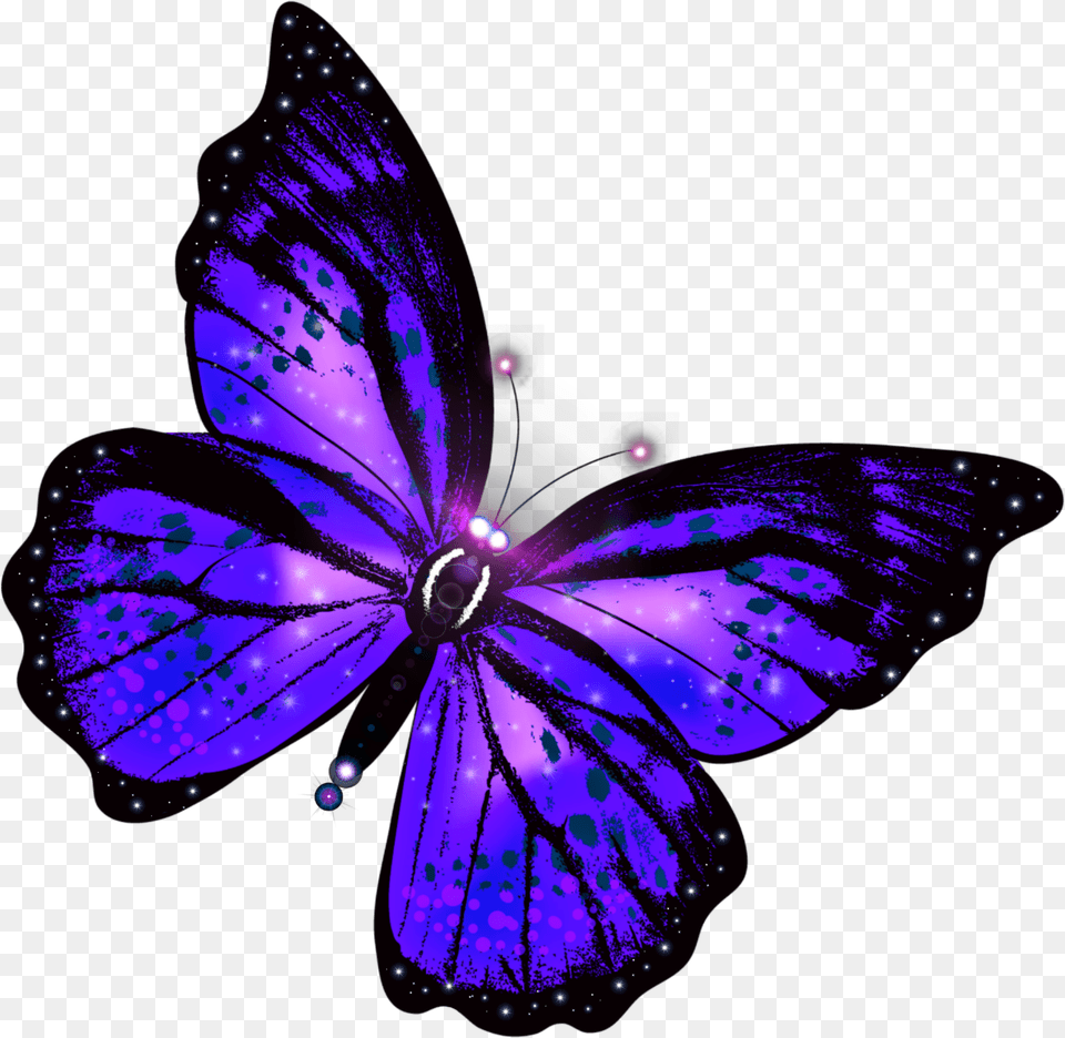 Freetoedit Butterfly Glowing Glow Blue Purple Bug Insec Glow Purple Butterfly, Accessories Free Png Download