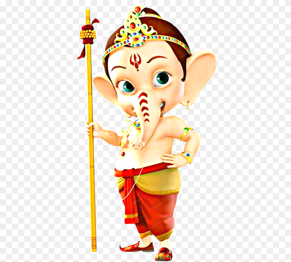 Freetoedit Cartoon Ganesha Ganesh Bal Ganesh, Baby, Person, Face, Head Png