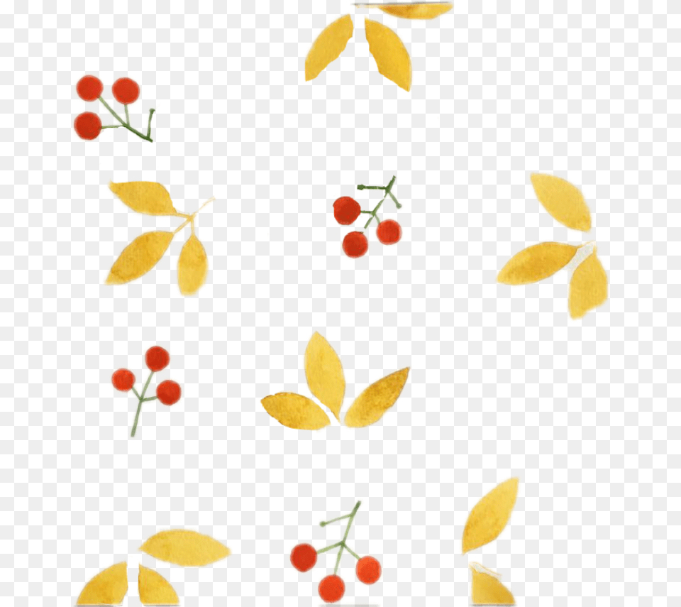 Freetoedit Cherries Gold Leaves Pattern Overlay, Art, Floral Design, Food, Fruit Png Image