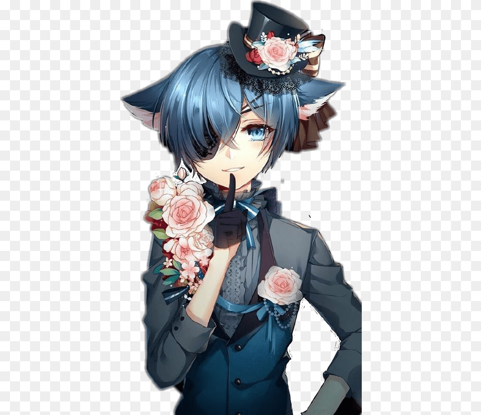 Freetoedit Ciel Phantomhive Neko Black Butler Ciel Transparent Black Butler, Book, Comics, Publication, Anime Free Png