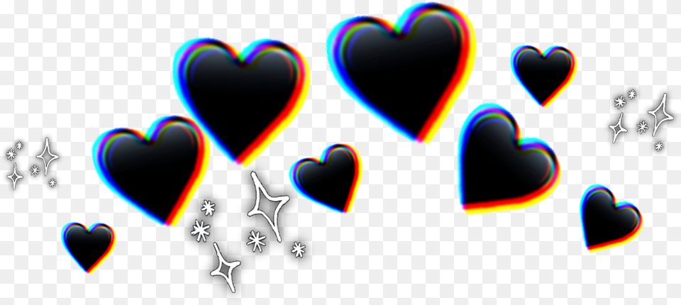 Freetoedit Crown Black Heart Heartcrown Sparkle Black Heart Crown Transparent Png