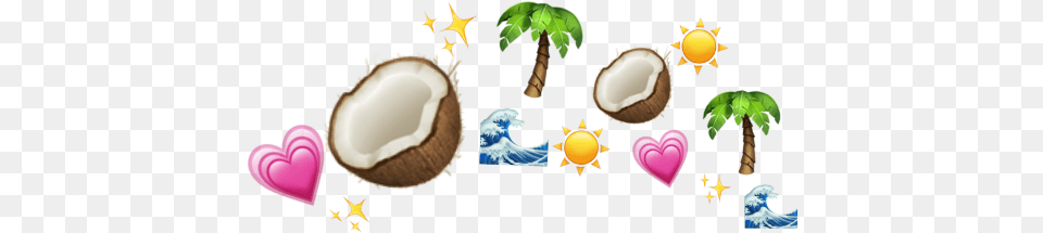 Freetoedit Crown Emoji Ring Halo Beach Coconut Bonbon, Food, Fruit, Plant, Produce Png